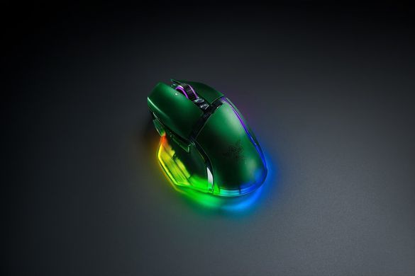 Razer Мышь Basilisk V3 Pro 35K, RGB, USB-A/WL/BT, Phantom Green Ed. RZ01-05240300-R3G1 фото
