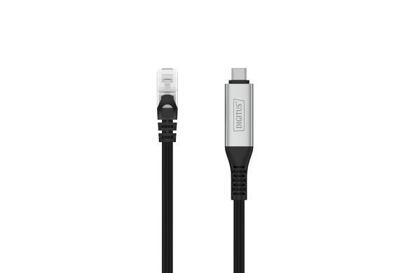 Digitus Кабель DIGITUS Ethernet USB-C - RJ45 CAT 6A S/FTP, 1 Gbit/s, 2m, LSZH AK-300601-020-S фото