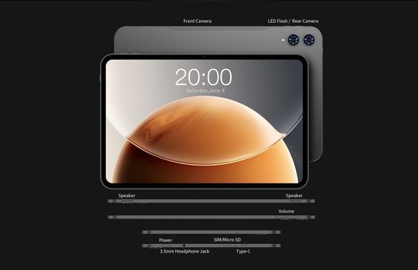 TECLAST Планшет T65 13.4" 8ГБ, 128ГБ, LTE, 8000мА&bull;ч, Android, серый 6940709687758 фото