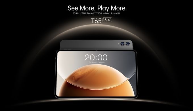 TECLAST Планшет T65 13.4" 8ГБ, 128ГБ, LTE, 8000мА&bull;ч, Android, серый 6940709687758 фото