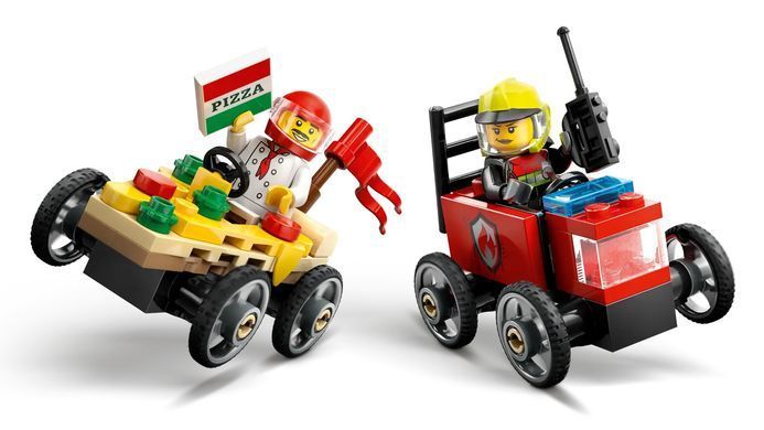 LEGO Конструктор City &laquo;Піца-авто проти пожежної машини&raquo; Набір перегонів 60458 фото