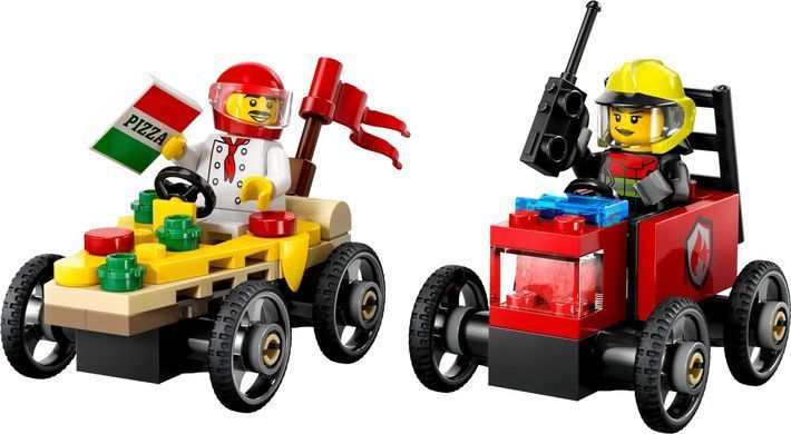LEGO Конструктор City &laquo;Піца-авто проти пожежної машини&raquo; Набір перегонів 60458 фото