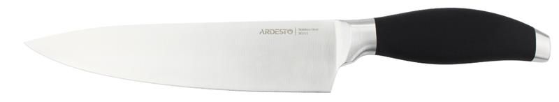 Кухонный нож поварской Ardesto Gemini, 32,5 см, длина лезвия 20,3 см, черный, нерж.сталь, пластик AR2131SP фото