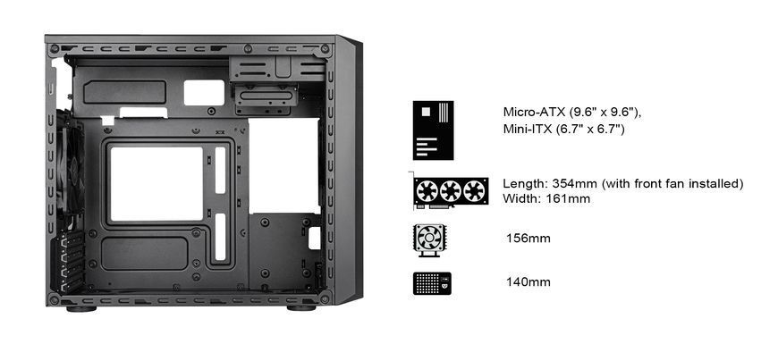 SilverStone Корпус FARA FA311-B, без БП, 2xUSB3.0, 1xUSB2.0, Steel Side Panel, mATX, Black SST-FA311-B фото