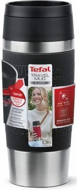 Tefal Термочашка Travel Mug Classic, 360мл, нержавеющая сталь, черный N2020210 фото