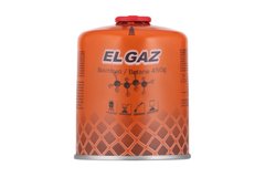Балон-картридж газовий EL GAZ ELG-400, бутан 450 г, для газових пальників, з двошаровим клапаном, одноразовий 104ELG-400 фото