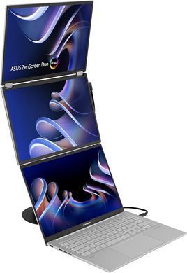 ASUS Монітор портативний Asus 2x14" ZenScreen DUO MQ149CD mHDMI, 2xUSB-C, OLED, 1920x1200, 16:10, DCI-P3 100%, HDR400, Cover 90LM0AKV-B01N70 фото