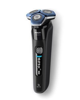 Philips electric shaver rotary, razor head-4, Li-Ion, dry+wet, charge indicator, trimmer, case, black S7886/55 фото