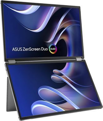 ASUS Монітор портативний Asus 2x14" ZenScreen DUO MQ149CD mHDMI, 2xUSB-C, OLED, 1920x1200, 16:10, DCI-P3 100%, HDR400, Cover 90LM0AKV-B01N70 фото