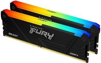 Kingston Пам'ять ПК DDR4 32GB KIT (16GBx2) 3200 FURY Beast RGB KF432C16BB2AK2/32 фото