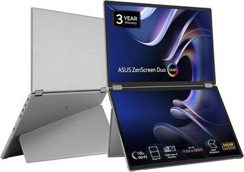 ASUS Монітор портативний Asus 2x14" ZenScreen DUO MQ149CD mHDMI, 2xUSB-C, OLED, 1920x1200, 16:10, DCI-P3 100%, HDR400, Cover 90LM0AKV-B01N70 фото