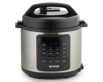 Gorenje Мультиварка-скороварка, 1000Вт, чаша-6л, електронне керув., 8 програм, метал/пластик, чорний-нерж GMC6SBK фото