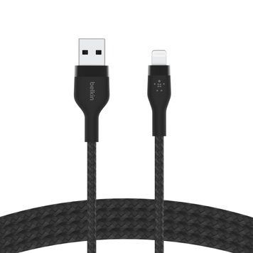 Belkin Кабель USB-A - Lightning плетений, силіконовий, з ремінцем на магніті, 1м, чорний CAA010BT1MBK фото