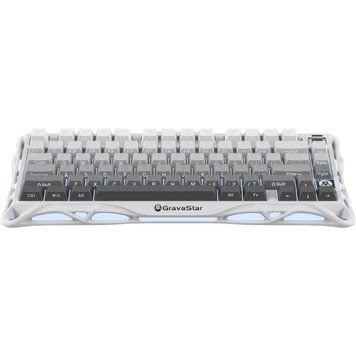 GravaStar Клавіатура механічна Mercury K1 80keys, GravaStar x Kailh Cheery Pink, EN/UKR, BT/WL/USB, білий GSK1_GWHT фото