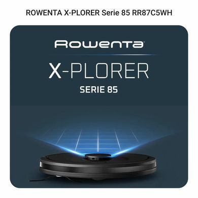Rowenta Rowenta robot VC X-Plorer Serie 85, 6000ПаW, h=9.7cm, wet cleaning, bag-0.26L, dust cont -0.29L, battery operation up to 270min, black RR87C5WH фото