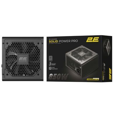 2E Gaming Блок питания Solid Power Pro (850W), >85%, 80+ Bronze, 120mm, 1xMB 24pin(20+4), 2xCPU 8pin(4+4), 3xMolex, 6xSATA, 4xPCIe 8pin(6+2), 1x12VHPWR, Semi Modular 2E-SP850BRSMII-120 фото