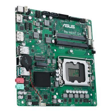 ASUS Материнcька плата PRO H610T-CSM s1700 H610 2xDDR5 M.2 HDMI DP LVDS Thin mITX 90MB1G60-M0EAYC фото