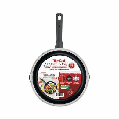 Tefal Tefal Day by Day pan with lid, 24cm, with lid, aluminum, bakelite, glass, black B5580423_SET фото