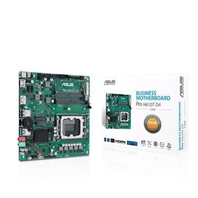 ASUS Материнcька плата PRO H610T-CSM s1700 H610 2xDDR5 M.2 HDMI DP LVDS Thin mITX 90MB1G60-M0EAYC фото
