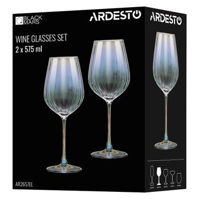 ARDESTO Wine glasses set Black Mars 575ml, 2pcs, glass, transparent AR2657EL фото