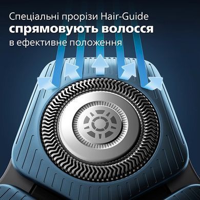 Philips electric shaver rotary, razor head-4, Li-Ion, dry+wet, charge indicator, trimmer, case, black S7886/55 фото