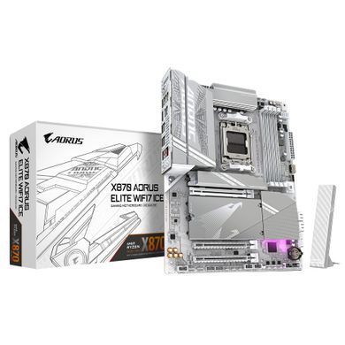 Gigabyte Материнская плата X870 A ELITE WF7 ICE sAM5 X870 4xDDR5 M.2 HDMI ATX X870_A_ELITE_WF7_ICE фото