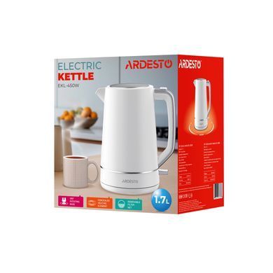ARDESTO Электрочайник 1.7л, Otter, пластик, белый матовый EKL-450W фото