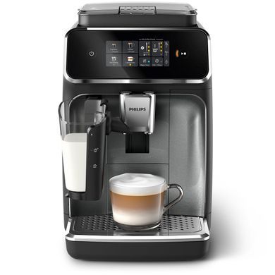 Philips Кавомашина Series 2300 LatteGo, 1.8л, зерно+мелена, автомат.капуч, дисплей, авторецептів -4, чорний EP2339/40 фото