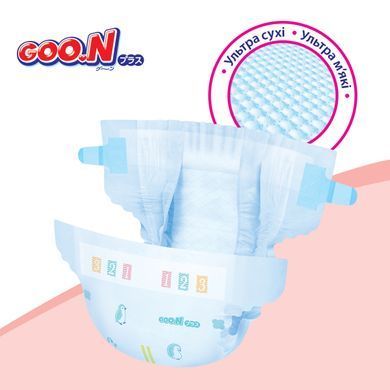 Подгузники GOO.N Plus для детей 6-11 кг (размер М, на липучках, унисекс, 52 шт) 21001497 фото