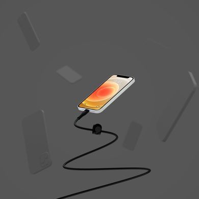 Belkin Кабель USB-A - Lightning витой, силиконовый, с ремешком на магните, 1м, черный CAA010BT1MBK фото