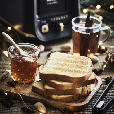 Tefal Тостер Includeo 850Вт, розморожування, щипці, термопластик, чорний