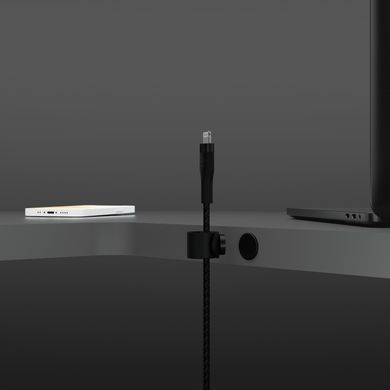 Belkin Кабель USB-A - Lightning витой, силиконовый, с ремешком на магните, 1м, черный CAA010BT1MBK фото