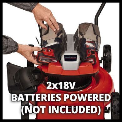 Einhell Газонокосилка аккум GE-CM 36/48 Li M - Solo, 36В,PXC, 48 см, 30-75 мм, без травосборника, мульчирование, 16.9 кг (без АКБ и ЗУ) 3413054 фото