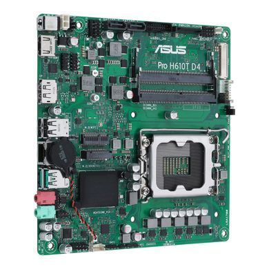 ASUS Материнcька плата PRO H610T-CSM s1700 H610 2xDDR5 M.2 HDMI DP LVDS Thin mITX 90MB1G60-M0EAYC фото