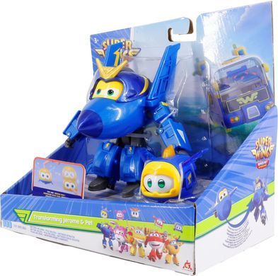 Super Wings Ігровий набір Transforming Джером і улюбленець (Jerome & Pet) EU770443 фото