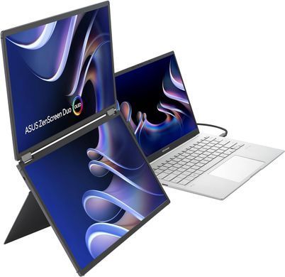 ASUS Монітор портативний Asus 2x14" ZenScreen DUO MQ149CD mHDMI, 2xUSB-C, OLED, 1920x1200, 16:10, DCI-P3 100%, HDR400, Cover 90LM0AKV-B01N70 фото