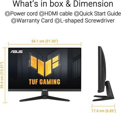ASUS Монітор Asus 23.8" TUF Gaming VG249QE5A HDMI, DP, MM, IPS, 146Hz, 1ms, sRGB 125%, AdaptiveSync 90LM0BH0-B01171 фото