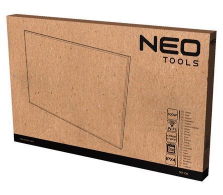 Neo Tools Панель інфрачервона Neo Tools, 600Вт, WIFI, 100х60х3.8см, IP24, термостат, білий 90-106 фото