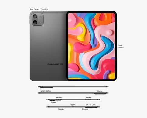 TECLAST Планшет ArtPad Air 11" 8ГБ, 128ГБ, LTE, 8000мА&bull;год, Android, сірий 6940709687987 фото