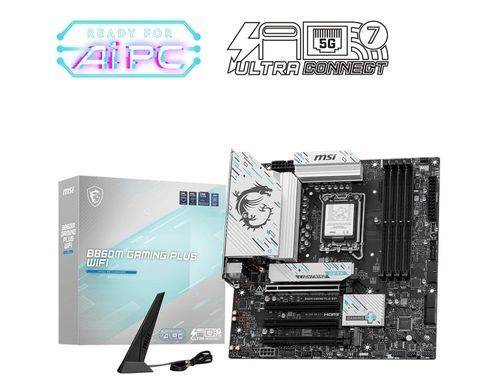 MSI Материнcька плата B860M GAMING PLUS WIFI s1851 B860 4xDDR5 M.2 HDMI DP WiFi BT mATX 911-7E42-003 фото