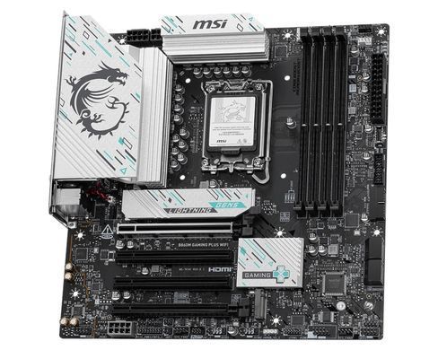 MSI Материнcька плата B860M GAMING PLUS WIFI s1851 B860 4xDDR5 M.2 HDMI DP WiFi BT mATX 911-7E42-003 фото