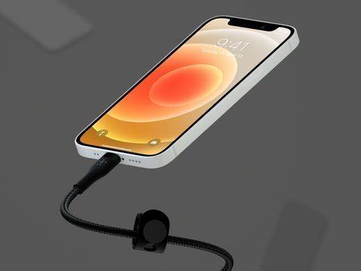 Belkin Кабель USB-A - Lightning витой, силиконовый, с ремешком на магните, 1м, черный CAA010BT1MBK фото