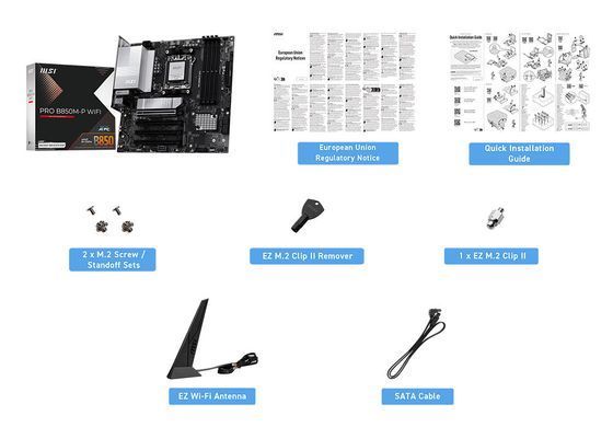 MSI Материнcька плата PRO B850M-P WIFI sAM5 B850 4xDDR5 M.2 HDMI DP WiFi BT mATX 911-7E71-001 фото