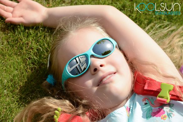 Детские солнцезащитные очки Koolsun бирюзово-серые серии Flex (Размер: 3+) KS-FLAG003 фото