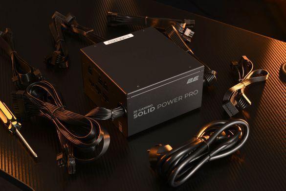 2E Gaming Блок питания Solid Power Pro (850W), >85%, 80+ Bronze, 120mm, 1xMB 24pin(20+4), 2xCPU 8pin(4+4), 3xMolex, 6xSATA, 4xPCIe 8pin(6+2), 1x12VHPWR, Semi Modular 2E-SP850BRSMII-120 фото