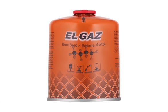 Баллон-картридж газовый EL GAZ ELG-400, бутан 450 г, для газовых горелок, с двухслойным клапаном, одноразовый 104ELG-400 фото
