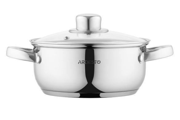Кастрюля Ardesto Gemini Gourmet Aosta, стеклянная крышка, 1.8 л, нержавеющая сталь AR1918BC фото