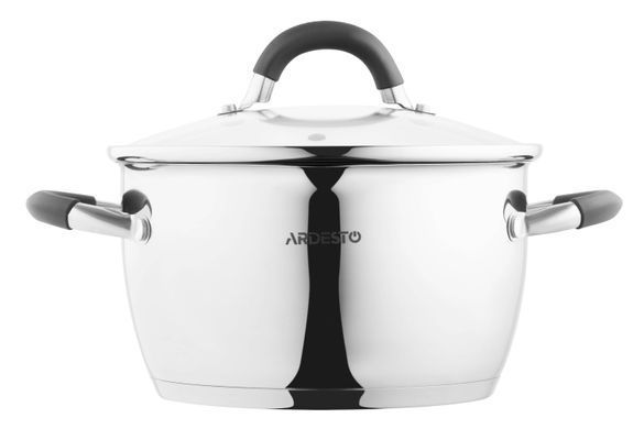 Кастрюля Ardesto Gemini Livorno, стеклянная крышка, 3.2 л, нержавеющая сталь AR1932GS фото