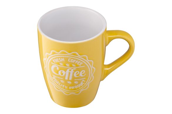 Чашка Ardesto Coffee, 330 мл, жовта, кераміка AR3469Y фото