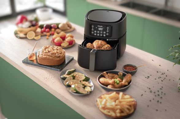 Philips Мультипечь Ovi Connected XXL 2000Вт, чаша-7.2л, сенсорное управл., 8 авто. программ, пластик, чорний HD9285/90 фото
